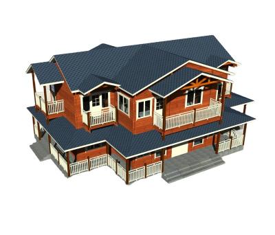 China Customizable 2 floor modern 6 bedroom wood made cottage for family living/wooden house/wooden villa for sale