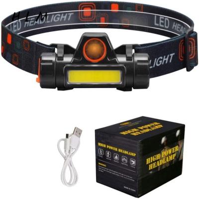 China Usb Charging Waterproof USB Rechargeable COB XPE T6 UV Led Headlight Head Lamp 18650 Led Headlight For Camping Headlamp for sale