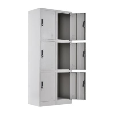 China Adjustable (Other) Customize Modern Steel Furniture Lockable Vertical Metal Six Doors Clothes Storage Lockers for sale