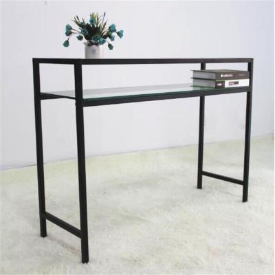 China Modern Glass Legs Modern Office Desk Metal Office Executive Table For Computer Laptop for sale