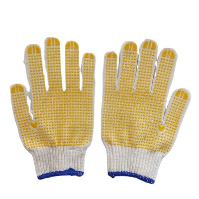 China Anti-slip Thread Dispensing Gloves Non-slip Beaded Construction Site Driver Auto Repair Work Gloves Labor Insurance Cotton 6000 7/10 Gauge for sale