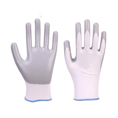 China Nitrile Coated Gloves PU Nitrile Safety Coating Nylon Cotton Work Gloves Palm Coated Gloves Mechanic Working Gloves have CE EN388 for sale