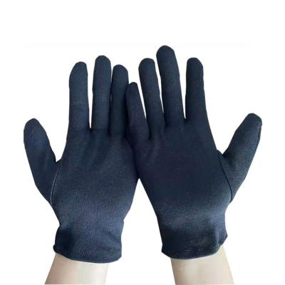 China Soft 100% Cotton Best Quality Interlock Glove Bleached formal black Inspection Glove work gloves for sale