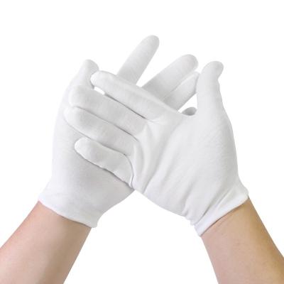 China Breathable Men's and Women's All Finger White Cotton Gloves Attendant Driver Jewelry Worker Finger Gloves Sweat Absorbing Hand Protector for sale