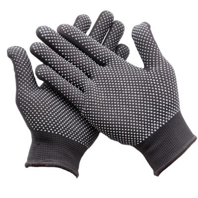 China Non-slip High Quality Non-Slip Nylon Safety Breathable PVC Dot Coated Gloves Men Women for sale