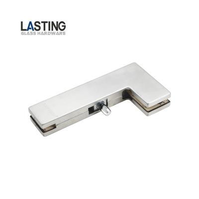 China Modern Durable Door Hardware 304 Stainless Steel L-shape Upper Bottom Fix Fit For Glass Door Hydraulic Fix Fitting for sale