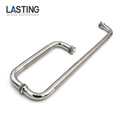 China Factory Price Modern Durable 304 Stainless Steel Glass Door Handle Interior Door Handle Pull Different Side Universal Push for sale