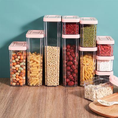 China Blue PET Airtight Plastic Body Container Freshness Storage Lid Food Storage Box Tea Candy Jar Dry Preserver for sale