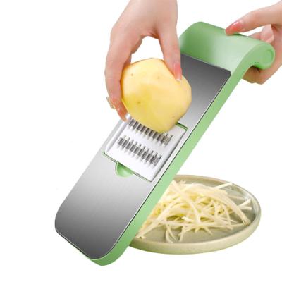 China Stocked Manual Vegetable Slicer Stainless Steel Flat Grater Perfect for Salad and Vegetable Zucchini Carrots Onion Grater for sale