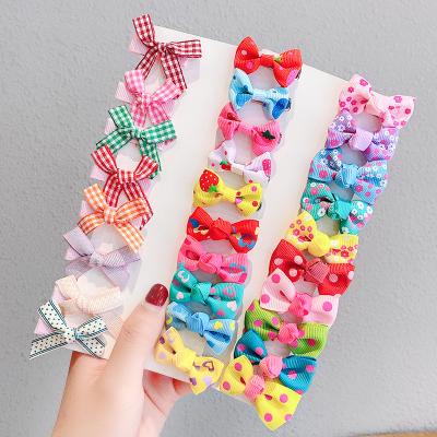 China Fashion 10pcs Per Set Bow Hair Clip For Baby Fully Covered Non Slip Hairpin Toddler Girl Hair Accessories Small Barrettes for sale