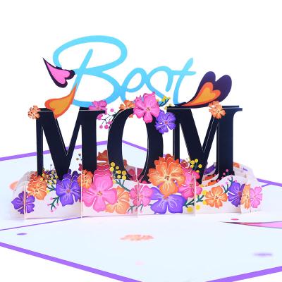 China Europe's Best MOM 3D Paper Greeting Card for Mother's Day Gift with Colorful Printing, Laser Engraving and 3D Display for sale