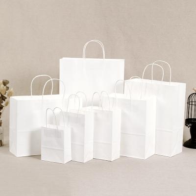 China Custom Recycled Logo Paper Bag 120g Materials Packaging Bag For Food Delivery Gift Packing Tissue Packing Carry With Handles for sale