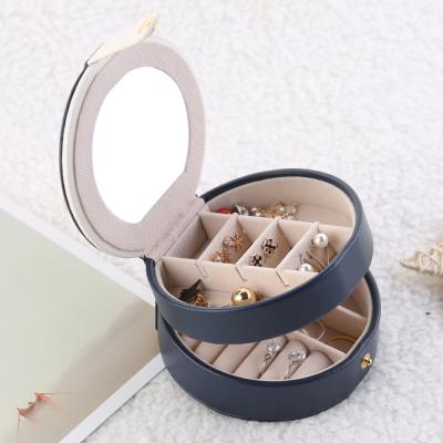 China Portable PU Leather Box Leather Jewelry Organizer Storage Travel Jewelry Storage PU Leather Filter Mount Boxes Luxury Jewelry Packaging Box for sale