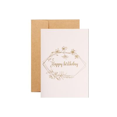 China Europe Happy Birthday Card Blank Greeting Cards Inviting Custom With Gold Hot Stamping Printing for sale