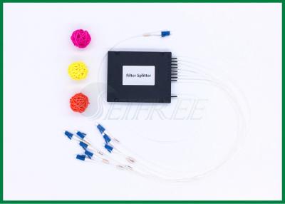 China Plastic Box Fiber Optics Splitter With LC/UPC Connector 1550nm for sale