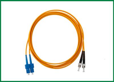 China PVC 2 Fiber Optic Patch cord , SM Optical Cable SC to ST Duplex with Duplex Clip for sale