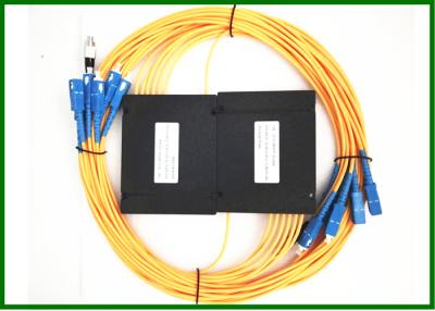 China 1310/1550nm 1*6 Single Mode Tree Fiber Coupler/Splitter with SC-FC Connetor in Plastic Box for sale