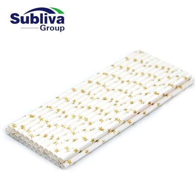 China 8 inch Gold Viable Star Paper Straw for sale