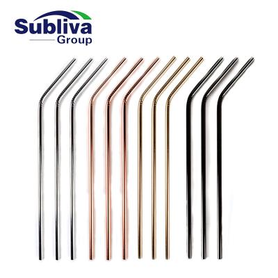 China Restaurant Stainless Steel Folded Straw 8.5 Inches for sale