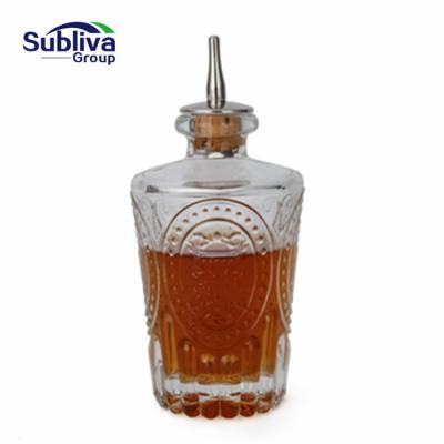 China Vintage 130ml Glass Donatello Dash Bottle Bitter Bottle Style Glass Liquor Pourer Bar Tool Kit Cocktail Tools for sale