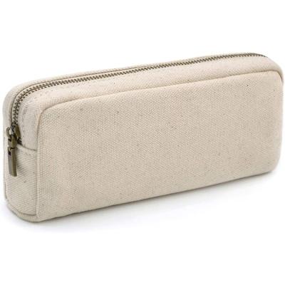 China 2021 Factory Price Durable Cotton Bag Zipper Canvas Cosmetic Pencil Case for sale