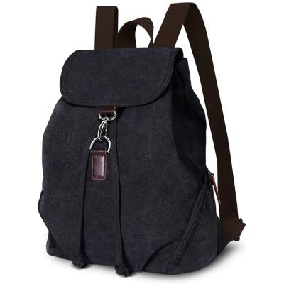 China Small Portable Canvas Vintage Backpack Shoulder Bag School Travel Daypack Bag for sale