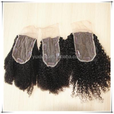 China Libertine Virgin Afro Mongolian Curly Clip In Top Closure 	Human Hair Closure Wig for sale