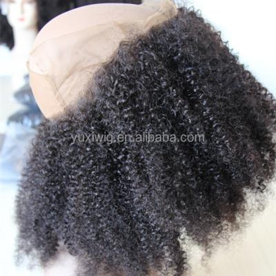 China New Arrival 100% Afro Wave Virgin Hair Kinky Curly 360 Lace Frontal Closure,Lace Frontal Wig for sale