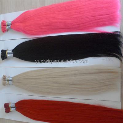 China Wholesale Virgin Brazilian Human Remy Hair Stick 1g i Tip Silky Straight Wave Hair Extensions Colored for sale