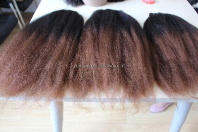 China 100%human Kinky Curly Human Hair Extension Brazilian Straight Human Hair Ombre Two Tone Color #1B#27 for sale