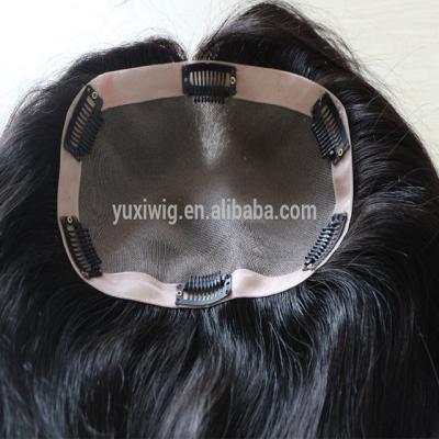 China Silky Straight Wave Hair Topper Malaysian Remy Hair Piece With Clips for sale