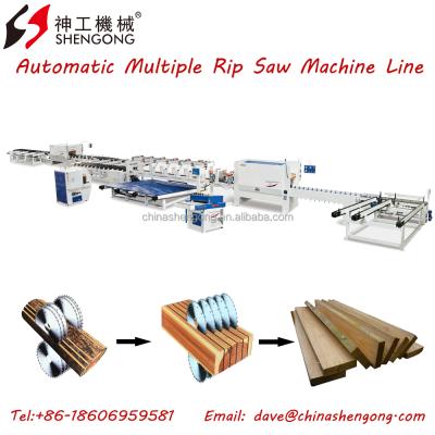 China Shengong Horizontal Automatic Multi Ripping Saw Line for sale