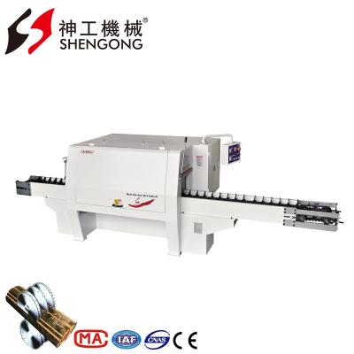 China Shengong MJY142U-35 VERTICAL Round Log Multi Rip Saw Machine for sale