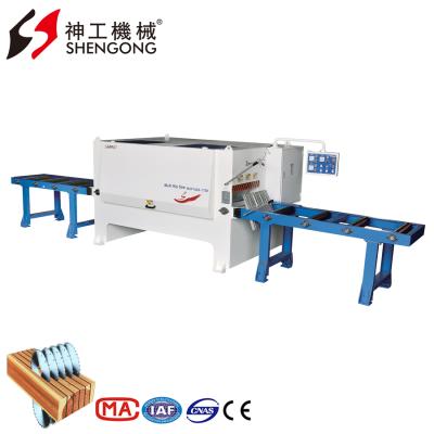 China Shengong MJF142S-1750 VERTICAL Circular Twin Blade Wood Sawmill Machine for sale