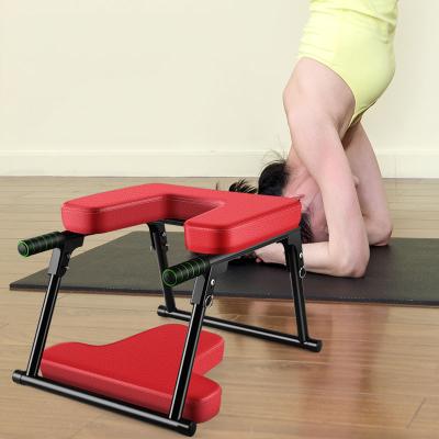 China Fitness Bodybuilding Inverted Painting PU Material Inversion Yoga Folding Chair Yoga Meditation Chair Headstand Cooking Bench for sale