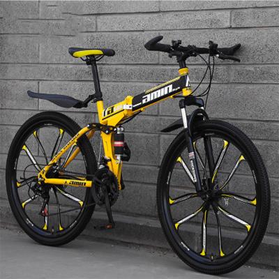 China Steel most popular fit carbon steel cycle folding mountain bike fat tire fat bike big speed folding mountain bike for sale