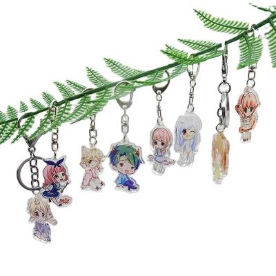 China Eco-Friendly NO MOQ Factory Price Make Your Own Design Printing Custom Glitter Acrylic Charm Pendant Key Chain Epoxy Acrylic Charm Key Chain for sale