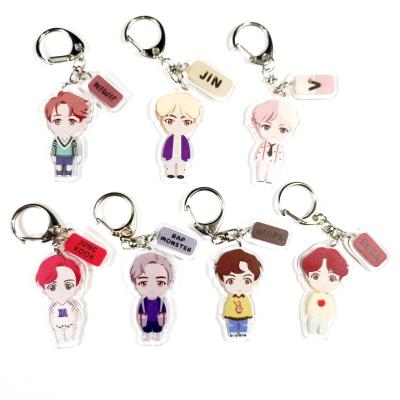 China High Quality Custom Picture Promotion Gift China BTS Acrylic Plastic Key Chain BTS Key Chain Supplier for sale