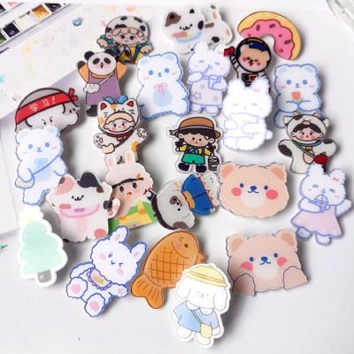 China NO MOQ Wholesale Cute Acrylic Decoration Pins Plastic Acrylic Safety Pin Badge Custom Acrylic Pins for sale