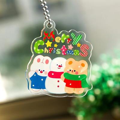 China Hot Sale Promotion Gifts Christmas Decoration Gift Acrylic Plastic Key Chain Custom Acrylic Key Chain Charm for sale