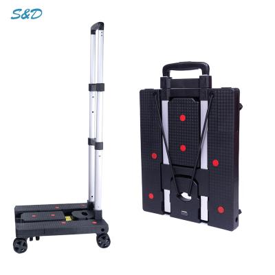 China Detalle Hand Shopping Cart Lightweight Aluminum Personal Portable Wheeled Folding Mobile Cart for sale