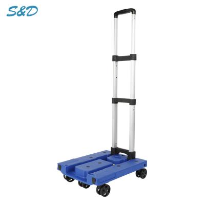 China Universal Outdoor Fast Folding Logistics Transportation Dolly Trolley Carts For Plastic Mobile Warehouse VT260-5 for sale