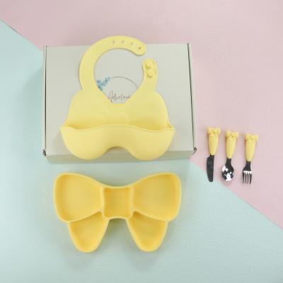 Chine Bow Knot Bpa Free Siliconee Baby Bib Imperméable de qualité alimentaire Ajuster la taille à vendre