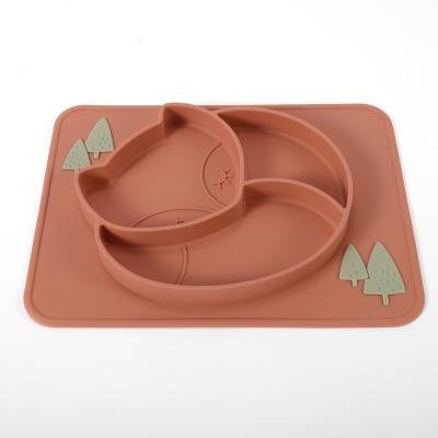 China Desenho de animais Placas de silicone para crianças de pequeno porte Taça dobrável Multicolor à venda