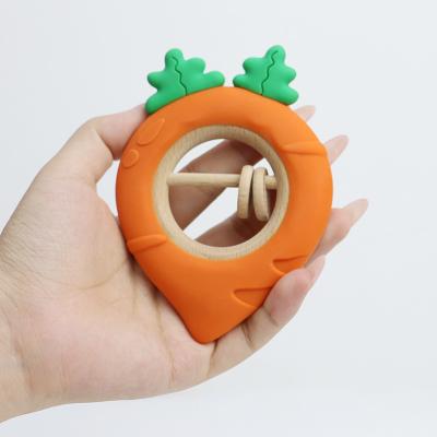 China Fábrica de cenouras Bebê Bpa Grátis Grátis Brinquedos de silicone para crianças Bpa Grátis Teether de forma de bebê Tamanho perfeito para mão pequena à venda