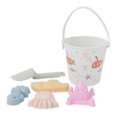 Chine BSCI usine en gros sur mesure EN71 testé l'impression de transfert thermique silicone blanc clair jouets de bébé kit de sable jouets de plage pour les enfants à vendre