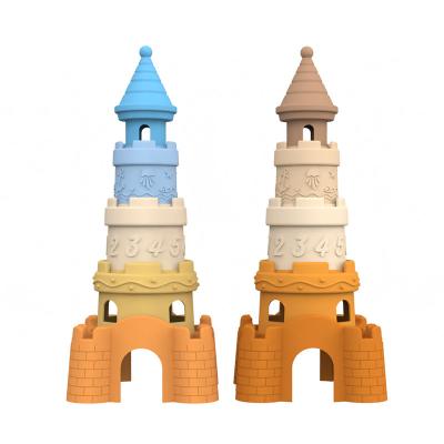 China Silicone manufacturer  custom private mold design  and wholesale available design silicone castle tower blocking toys for sale