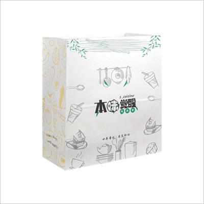 China Recycled Materials Food Packaging Bag Custom Disposable Oil-proof Fried Chicken Barbecue Fries Kraft Paper Bags for sale