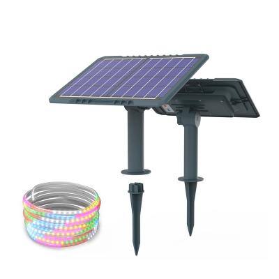 China Optical + Switch Control Whosale Smart Solar Price Outdoor RGB 30m Long Led Lighting Strip Light Panel Kit for sale