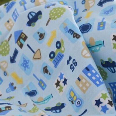 China 20*10 40*44 150gsm Antistatic Printed Infant Polycotton Flannel Fabric for sale